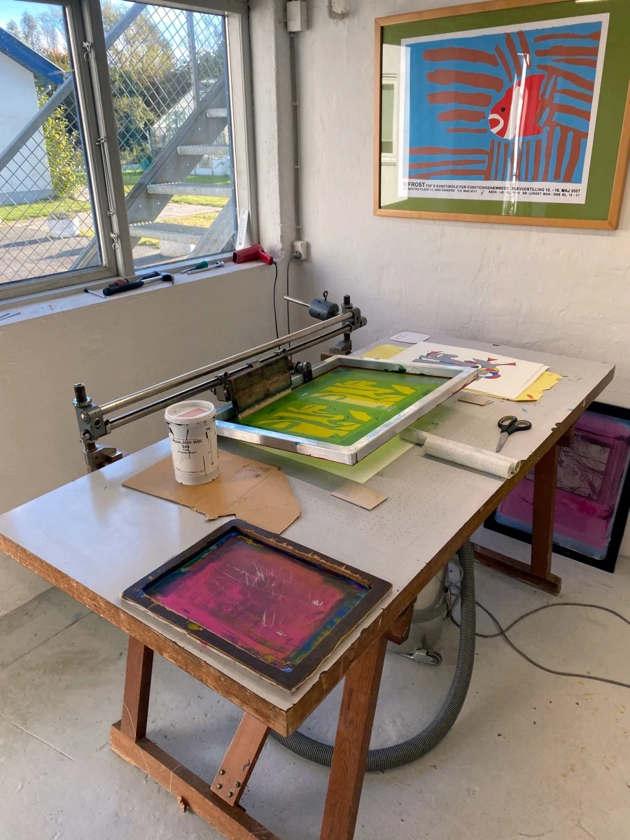 Serigrafisk værksted - i forbindelse med Grafisk Værksted Viborg Foto fra Serigrafisk værksted